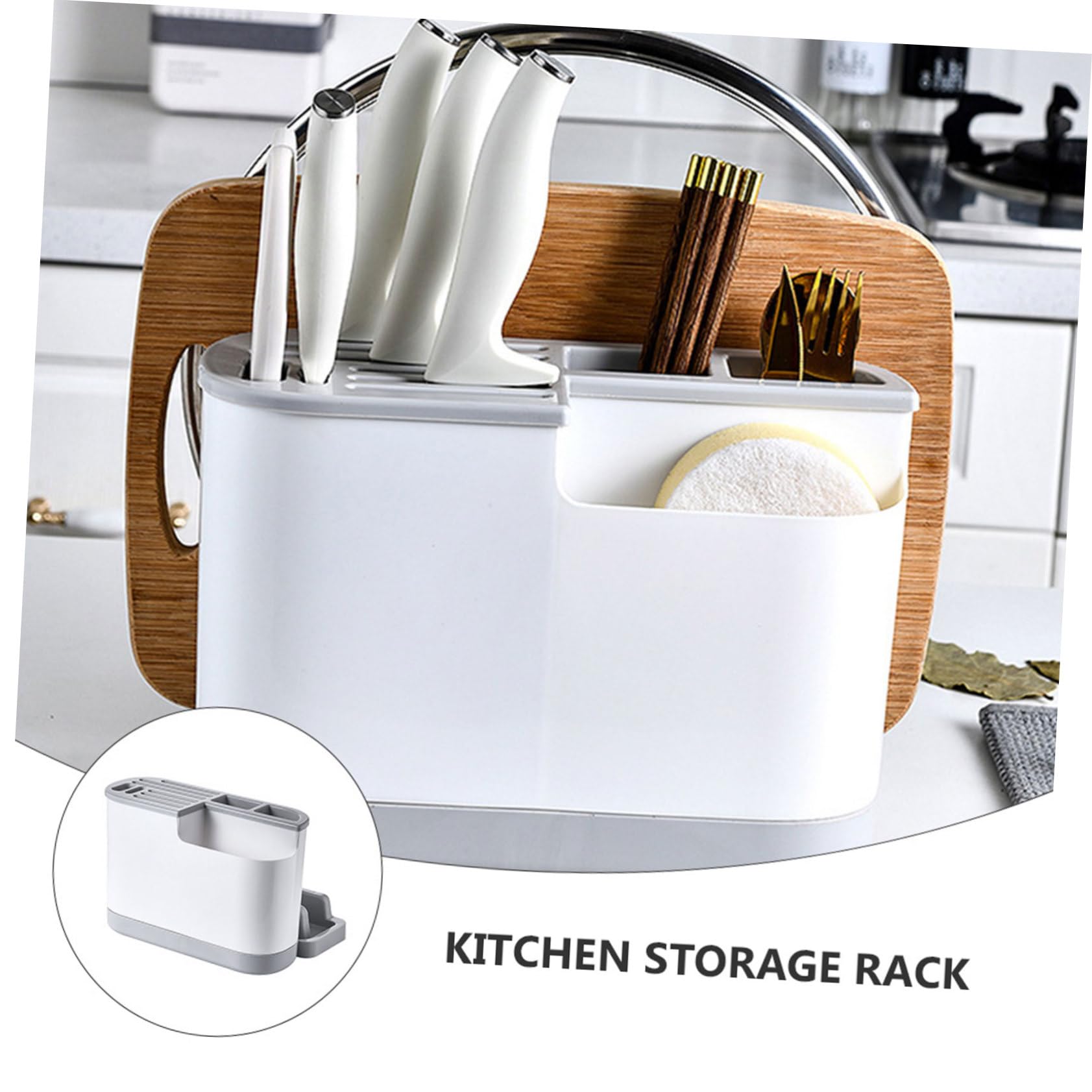 ULTECHNOVO Estante para Guardar Cubiertos de Cocina Multifuncional Pp | Bandeja Extraíble de Ahorro de Agua, Almacenamiento Separado y Limpieza Sencilla