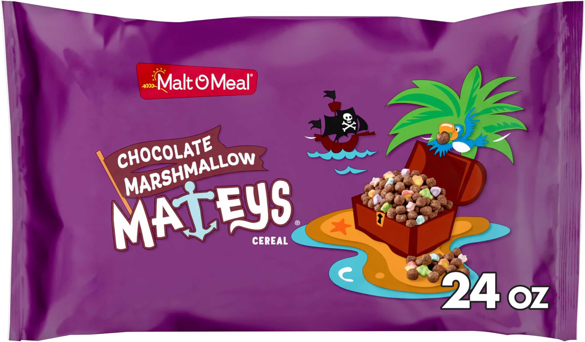 Chocolate Marshmallow Mateys Breakfast Cereal, Large Family Size, 24 oz Resealable Bag