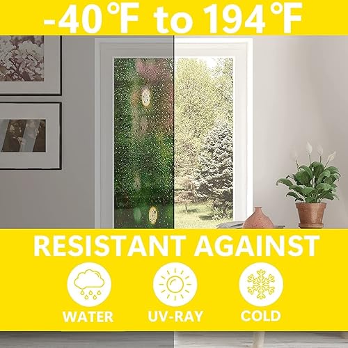 Miniatura 9 de Burlete blanco de 14 pulgadas de ancho x 18 pulgadas de alto, tira de sellado de espuma para puerta de ventana, cinta aislante de espuma adhesiva