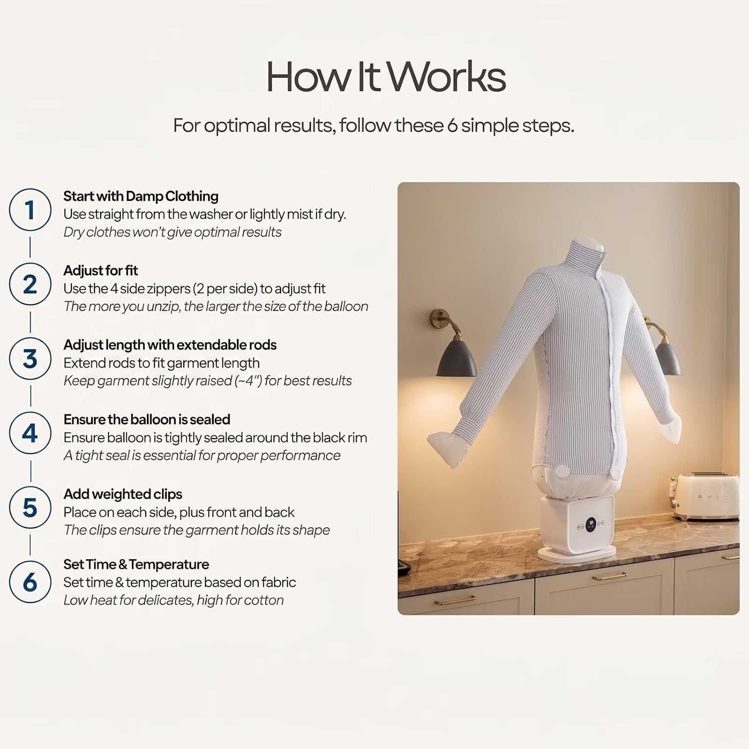 Automatic Garment Dryer & Inflatable Ironing Machine for Shirts & Dresses