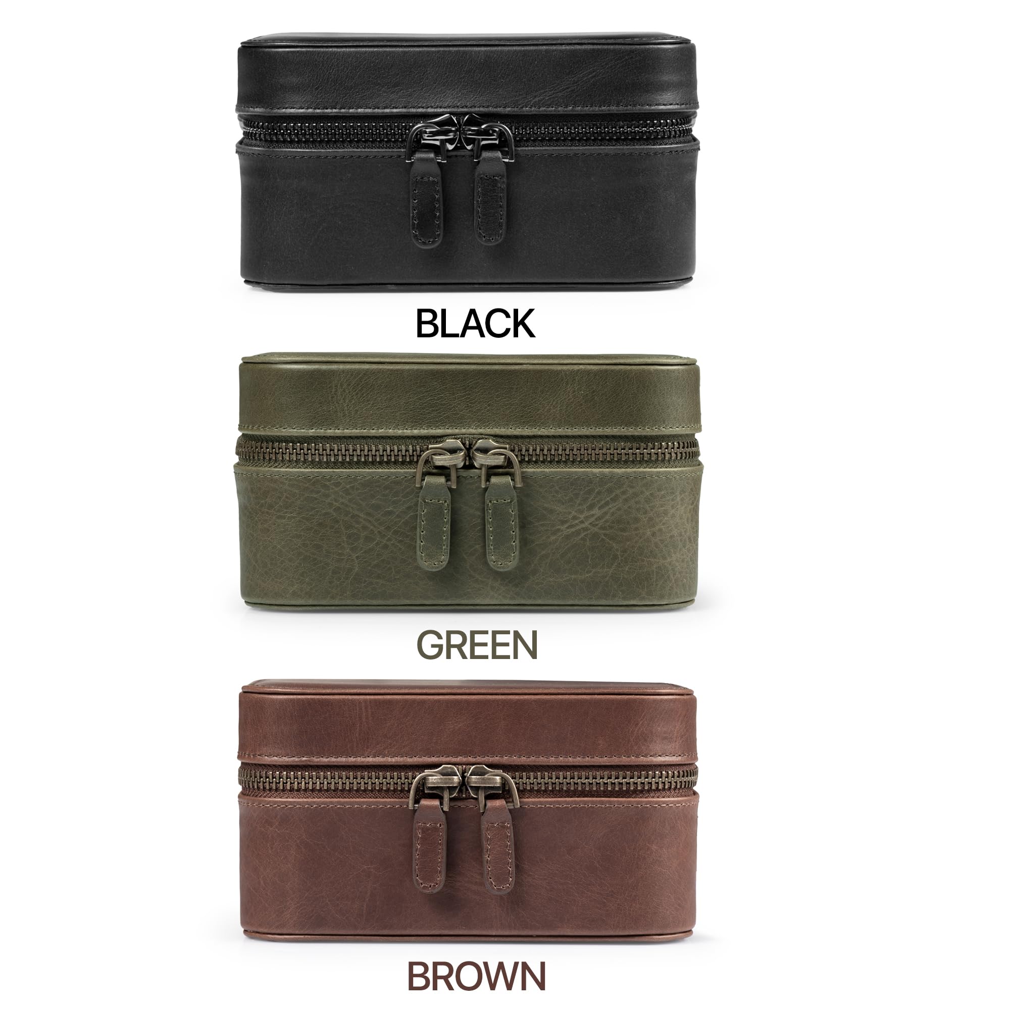 Londo Kensley - Cofanetto per orologi in vera pelle, protettivo, elegante, elegante, da collezione, organizer per orologi da polso di lusso da uomo e da donna (marrone)