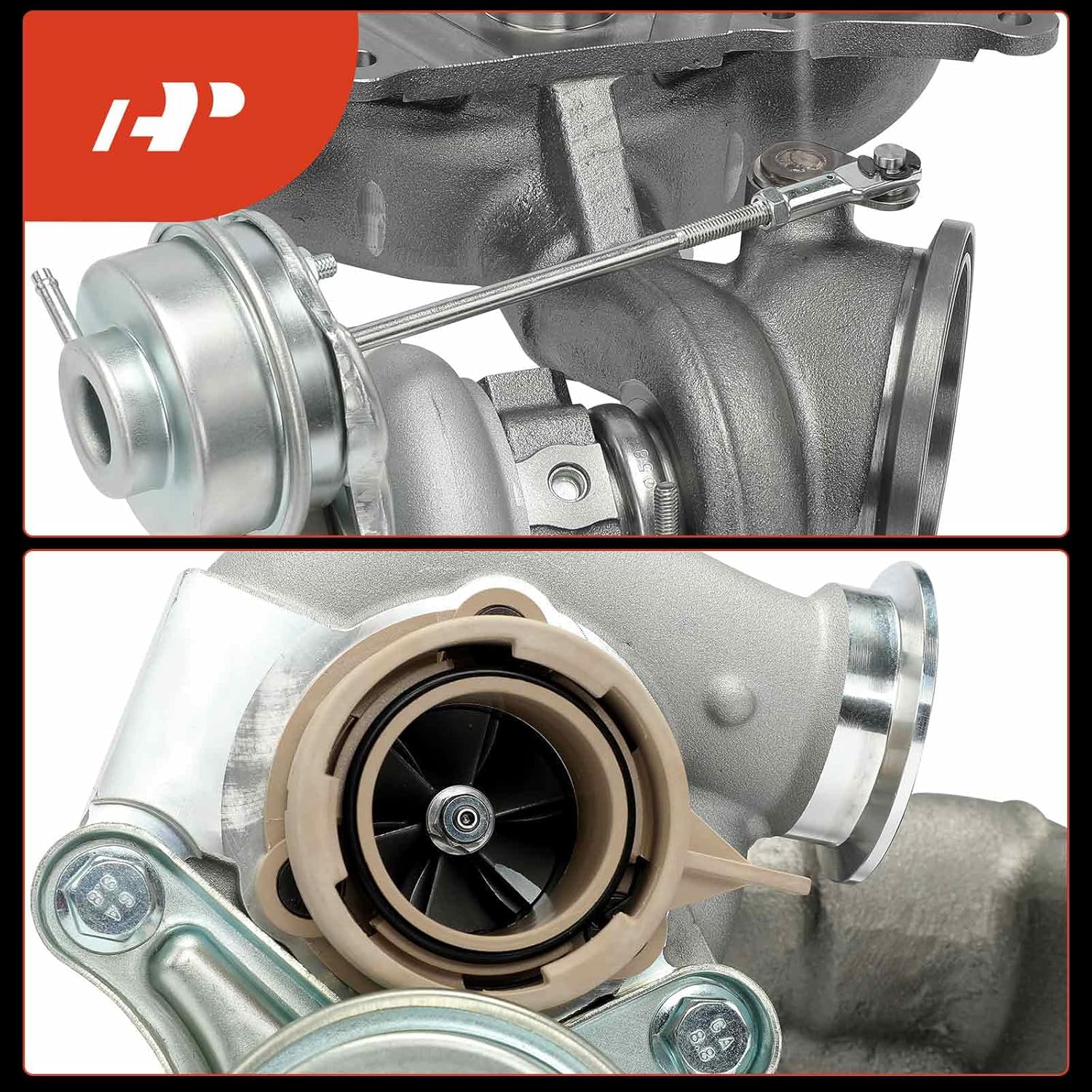 A-Premium Complete Turbo Turbocharger Kit, with Wastegate Actuator & Gasket, Compatible with BMW 740i 2010-2015, 740Li 2011-2015, 740Li xDrive, 2013-2015, X6 2008-2016, 3.0L, Replace# 49131-07239