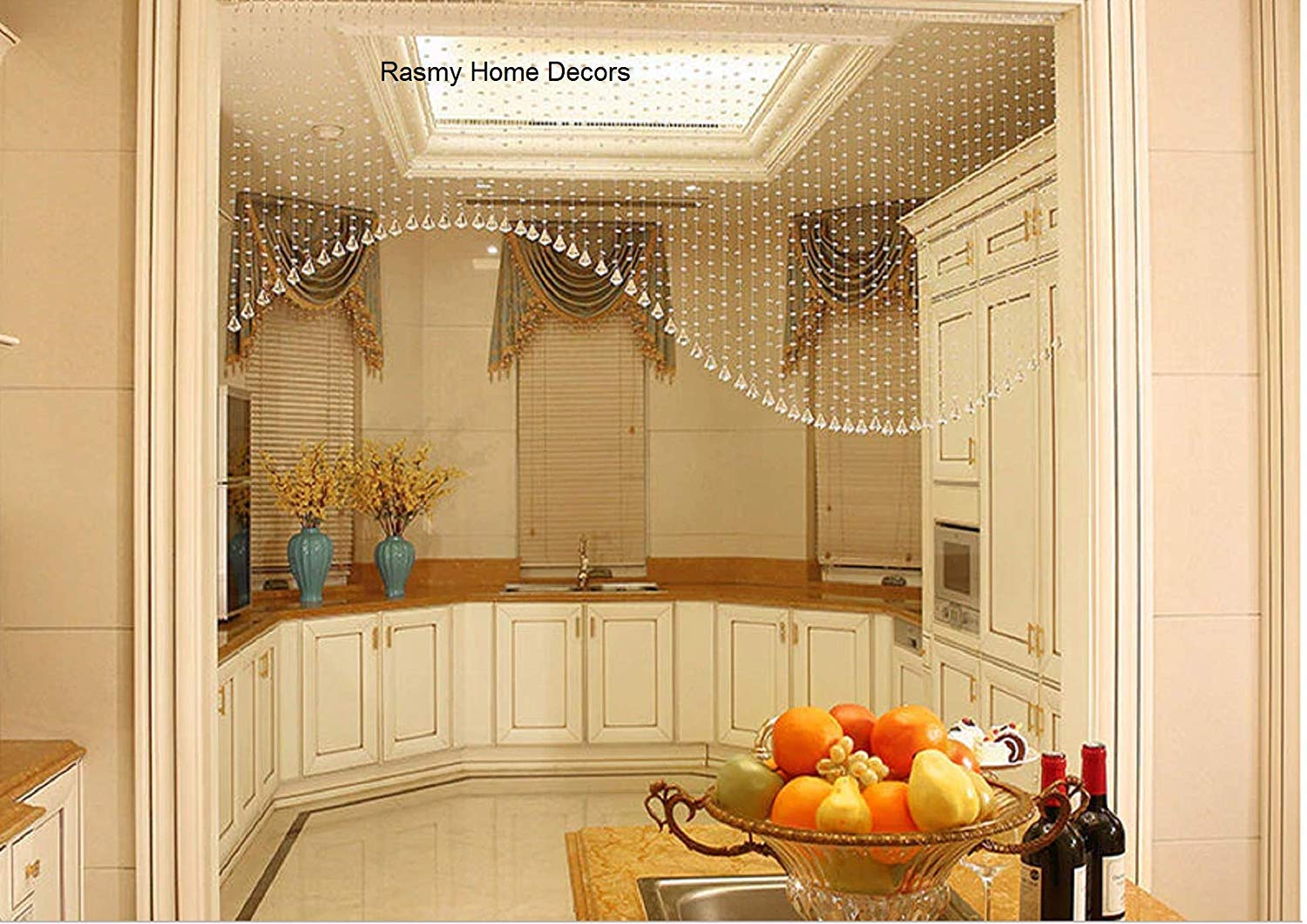 Rasmy Home Decors Arch Partition Open Kitchen Decoration Glass Beads Curtain (50 String)