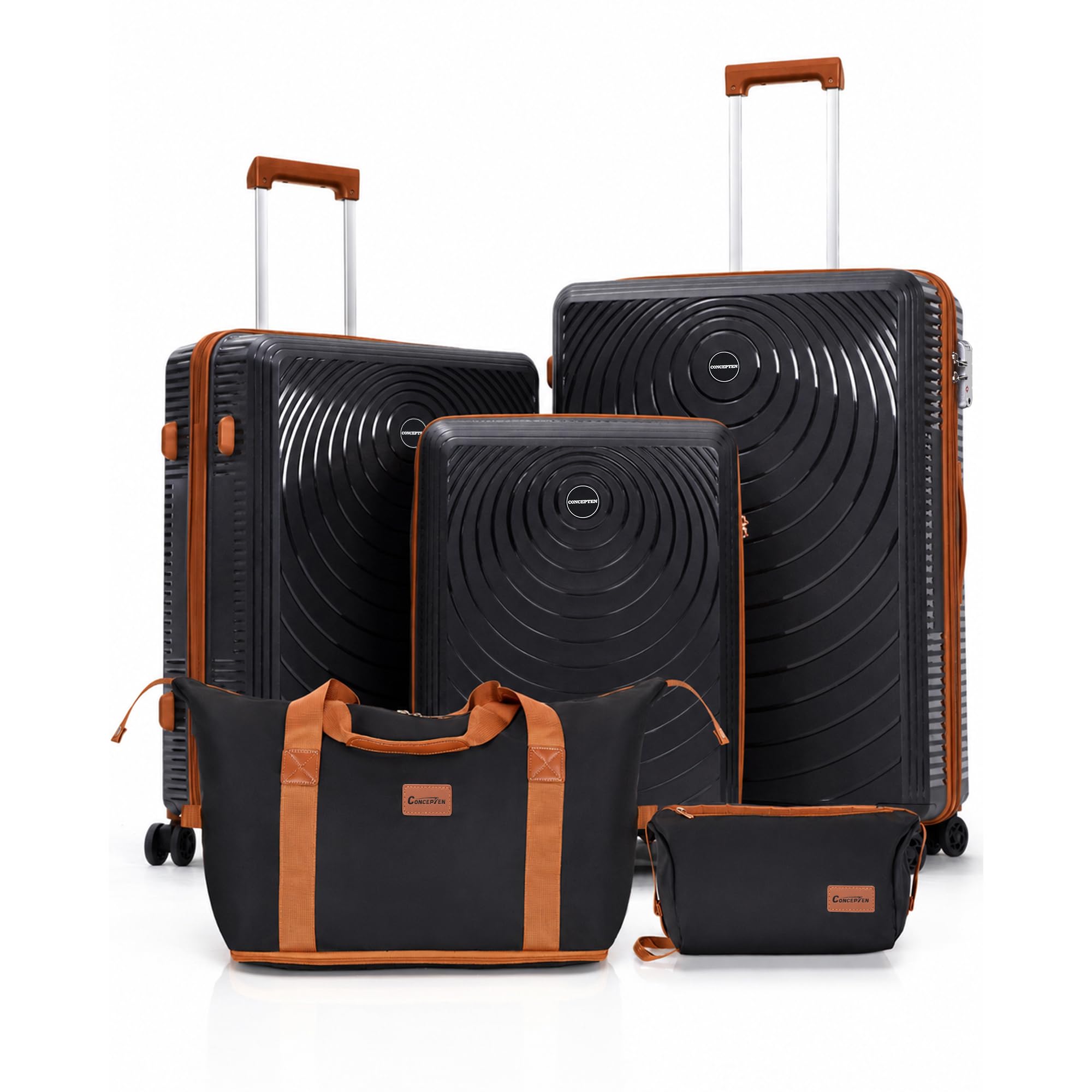Luggage Sets 5 Piece,PP Suitcase Set with Spinner Wheels,TSA Lock