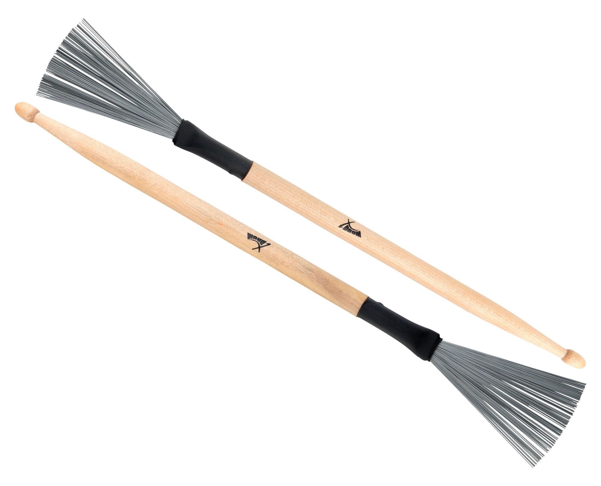 XDrum WTD-1L Wire Tap Drumstick Brushes lunghi (combinazione spazzole e bacchette jazz, spazzole e bacchette in uno, versatile, lunghezza totale: 37cm, apertura spazzole: 6,5cm)