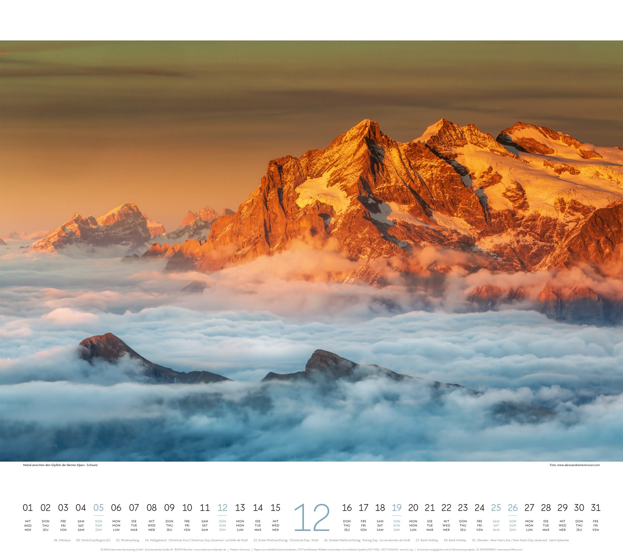 Phantastische Landschaften Kalender 2027 | Bildgewaltiger Natur-Kalender im großen Querformat (54x48 cm) | Beeindruckende Landschaften aus aller Welt