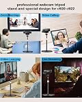 Webcam Stand for Desk, with 360° Ballhead, Heavy Base Height Adjustable Webcam Tripod for Logitech Webcam C922 C930e C920 C615 C960 C920x BRIO 4K NexiGo N60, Phone Mount, Gopro with 1/4" Thread