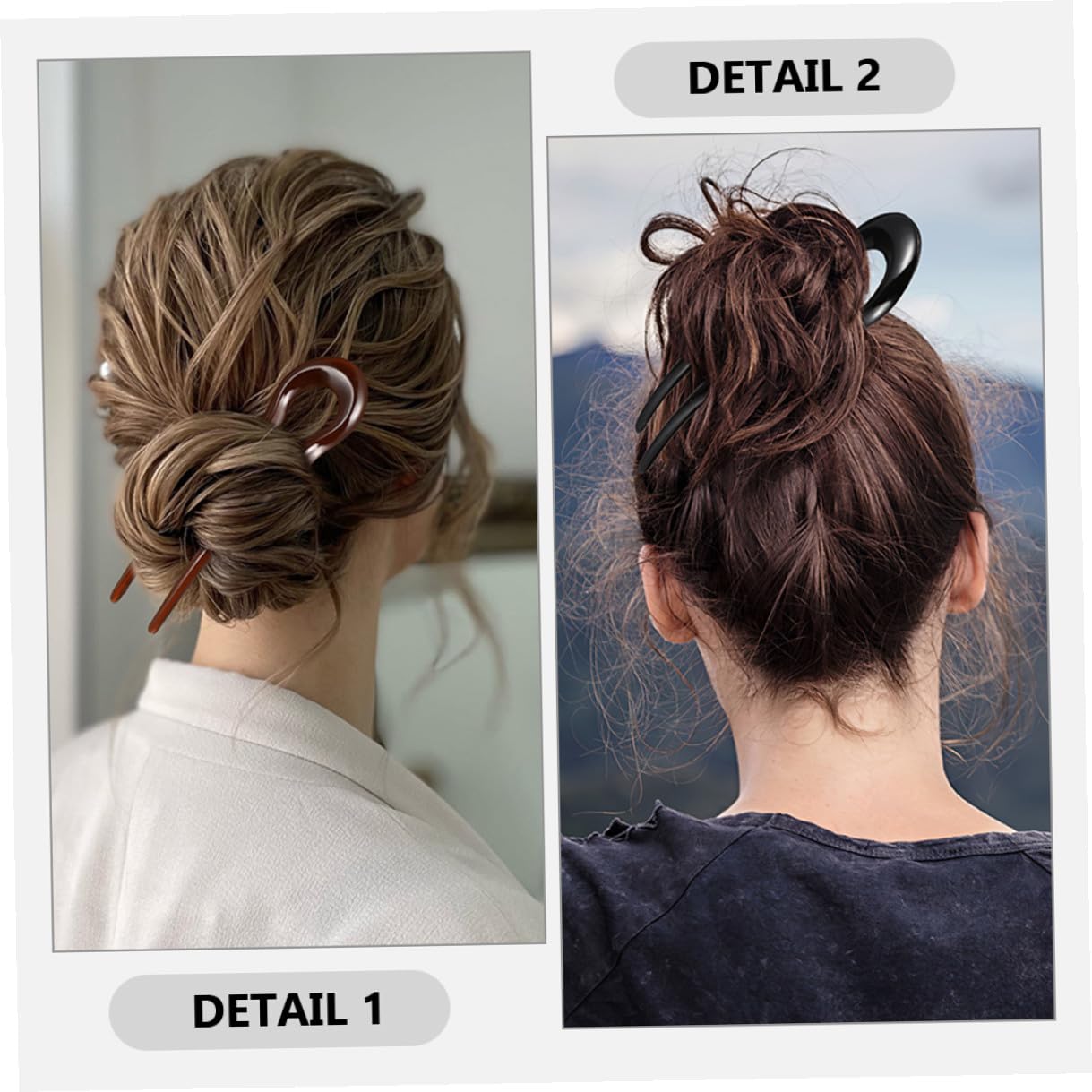Horquillas Francesas para Mujer en Resina, 10 Piezas Estructura Resistente para Sujetar Moños Firmemente en Fiestas y Eventos Elegantes