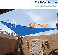 Vista 55 de E&K Sunrise - Toldo tipo vela triangular de 15 x 15 x 15 pies, toldo con bloqueo UV para sombra, para patio, jardín, terraza, exterior (arena)