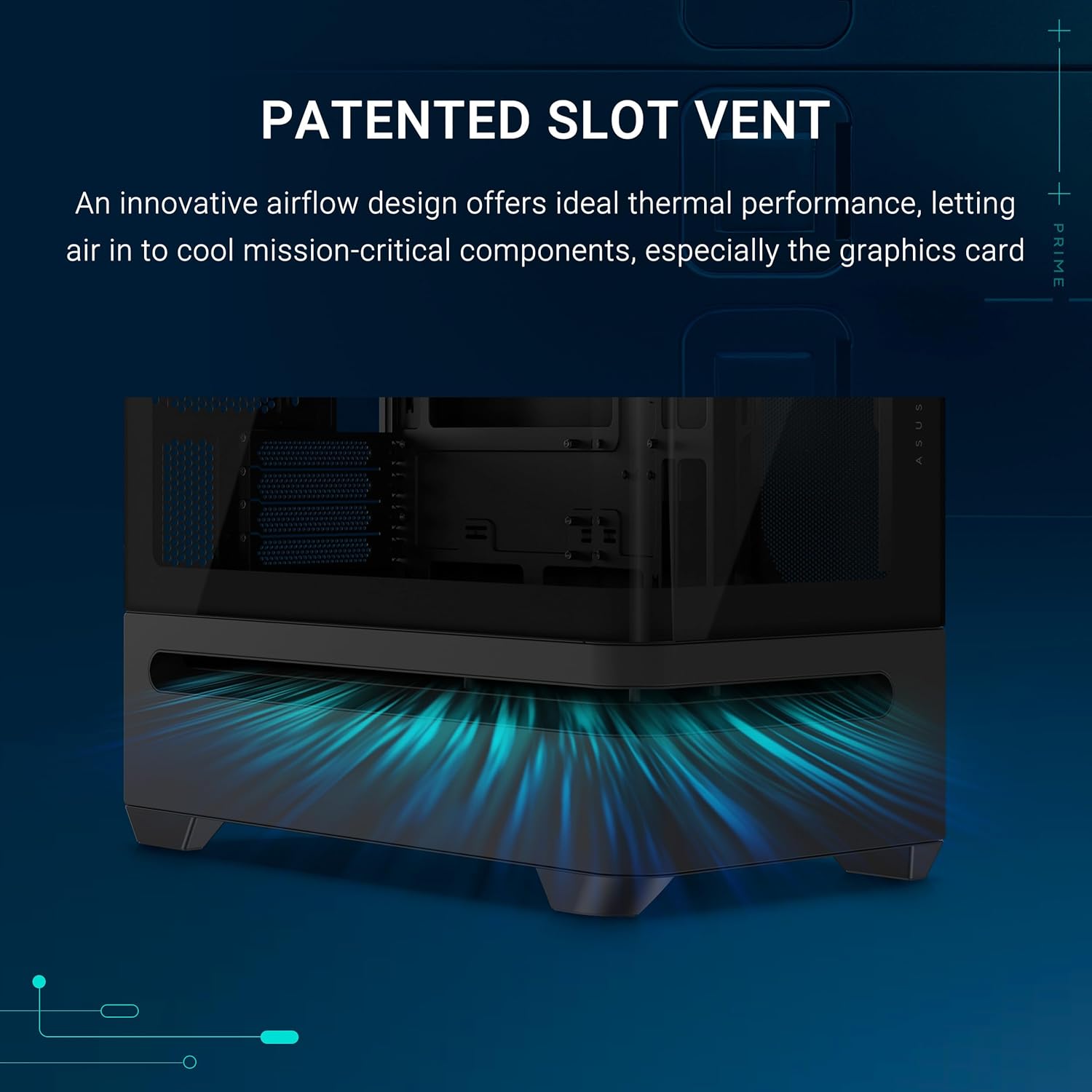 ASUS Prime AP202 ARGB Black mATX PC Case with patented slot vent for airflow