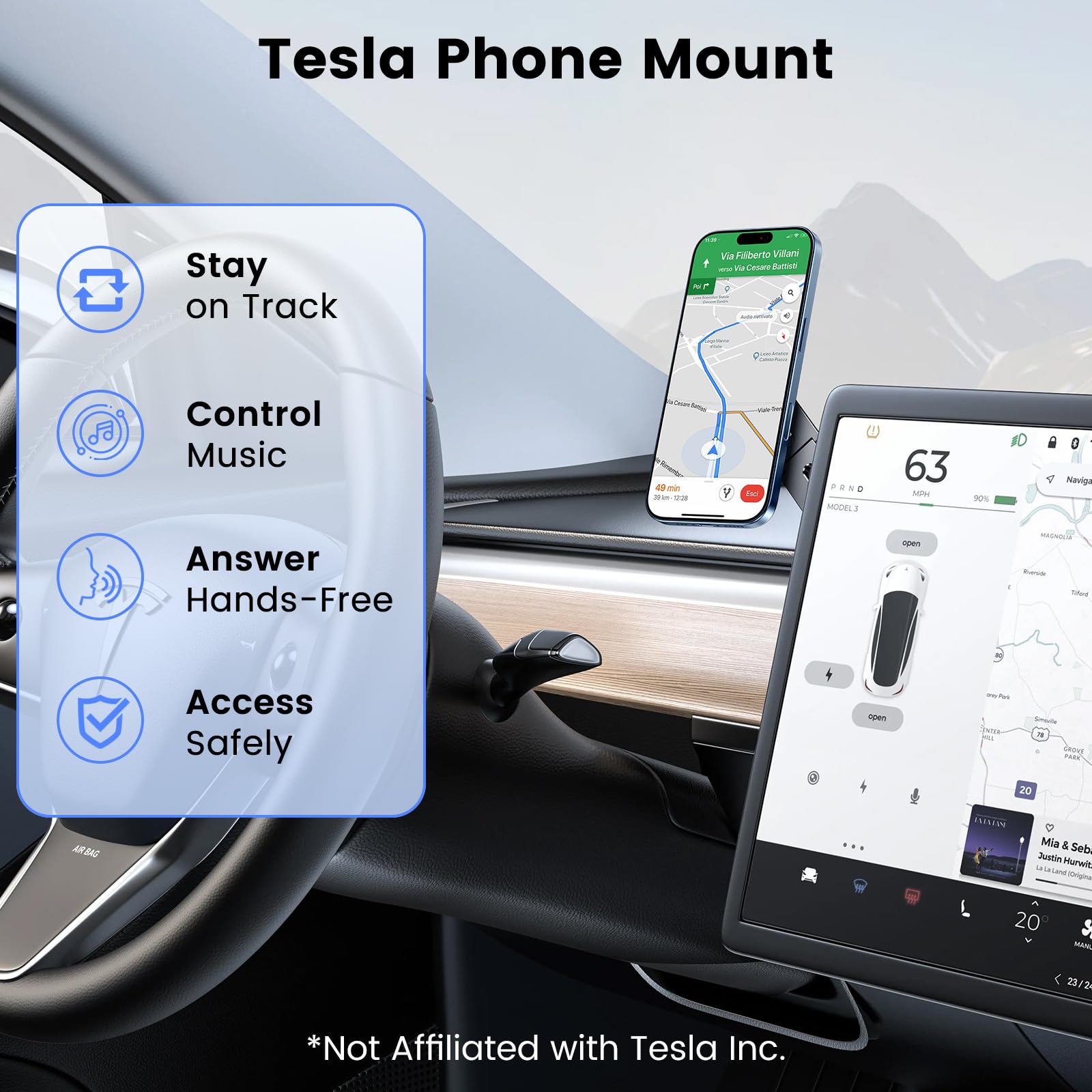 Magnetyczny uchwyt na telefon do laptopa MagSafe do iPhone'a 16/15/14/13/12 i wszystkich telefonów, regulowany 180° uchwyt boczny do monitora komputerowego Tesla, uchwyt na telefon