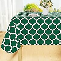 Vista 9 de Smiry - Mantel rectangular de vinilo impermeable con reverso de franela, lavable, a prueba de derrames, para mesa rectangular, comedor, campamento