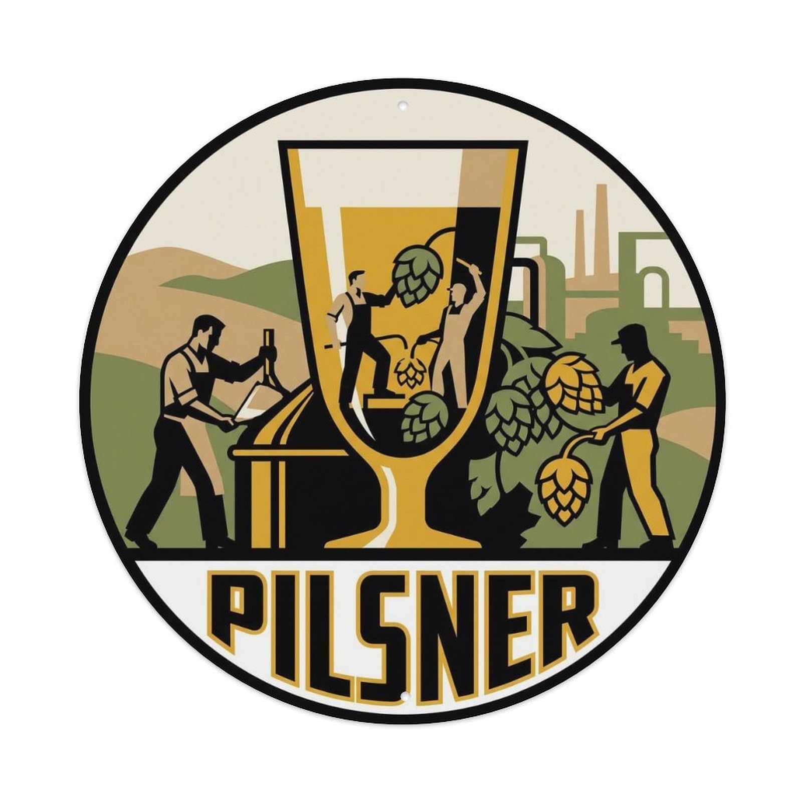 Pilsner Vintage Lager Beer Tavern Culture Wild Ferment Metal Tin Sign