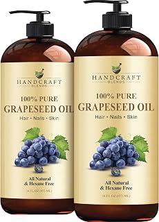 Handcraft Blends Grapeseed Oil | 100% Pure and Natural | Bath & Body Oil | Premium Grade Carrier Oil | Skin | Hair | Body | Massage | Cold-Pressed | Hexane-Free | 16 Fl Oz (Pack of 2)