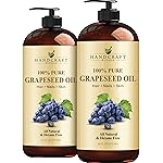 Handcraft Blends Grapeseed Oil - Cold-Pressed 16 Fl Oz (Pack of 2) - 100% Pure and Natural - Premium Grade Carrier Oil for Skin and Hair - Hair and Body - Massage - Hexane-Free