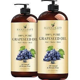 Handcraft Blends Grapeseed Oil - Cold-Pressed 16 Fl Oz (Pack of 2) - 100% Pure and Natural - Premium Grade Carrier Oil for Skin and Hair - Hair and Body - Massage - Hexane-Free
