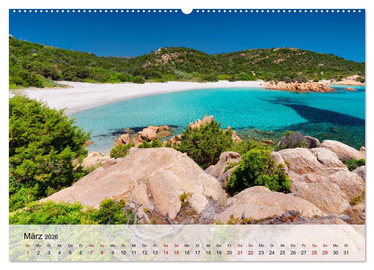 Wunderbares Sardinien (Wandkalender 2026 DIN A2 quer), CALVENDO Monatskalender: Die wunderschönen Strände Sardiniens (CALVENDO Orte)