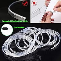 Vista 3 de Luces LED USB para automóvil, tira de luces interiores de automóvil con aplicación y control remoto RF, iluminación ambiental 2 en 1 con fibra