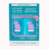 Alfaparf Alta Moda Kit Perfect Liss & Long Shampoo e Condicionador 300ml - Cabelos Lisos Naturais, Alisados ou Progressivados com Controle de Frizz e Brilho Reflexivo