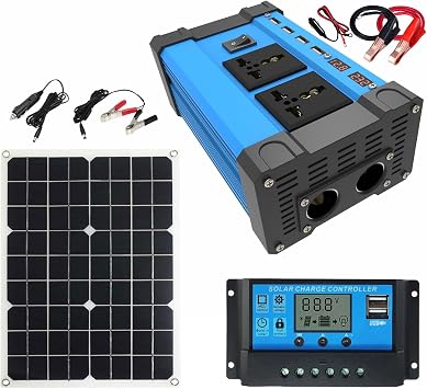 ETomey Solar Panel Kit,Complete Solar Panel Kit, 4000W Solar Inverter and 18V/18W Waterproof Solar Panel, 110V/220V/30A Controller with 4 USB Ports and Smart LED Display,220V Size 110V