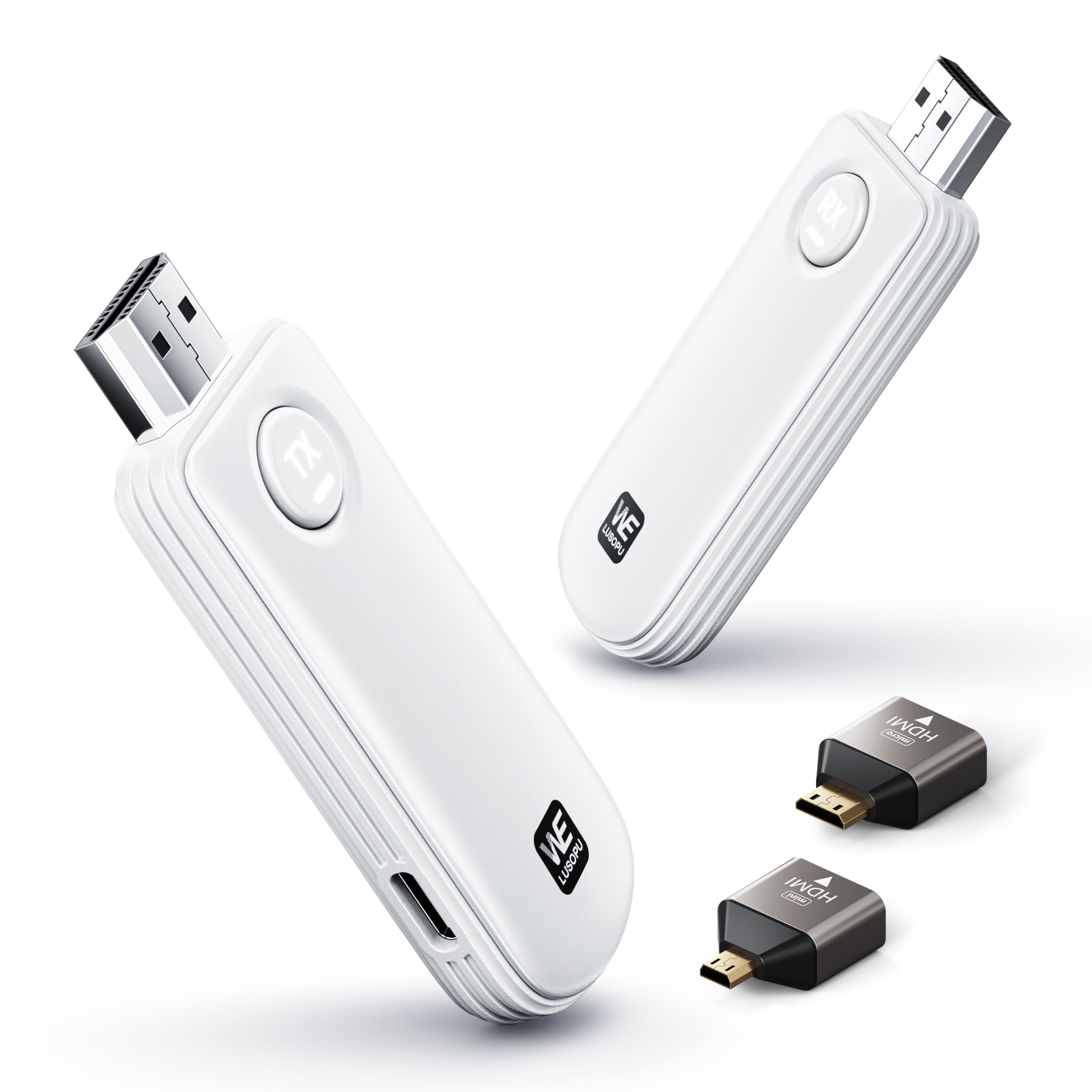 Bezprzewodowy nadajnik i odbiornik HDMI 2025, bezprzewodowy nadajnik i odbiornik HDMI 5G 1080P, Plug & Play, przenośny przedłużacz do strumieniowego przesyłania plików audio wideo z laptopa, komputera