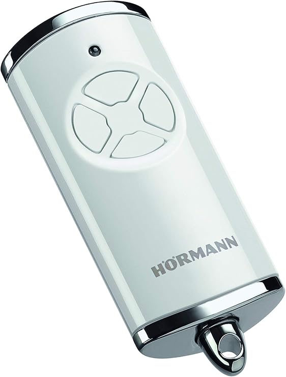 Hörmann Handsender HSE 4 BS (Frequenz 868 MHz, Hochglanz weiß, Garagentorantrieb mit Chrom Hörmann Handsender HSE 4 BS (Frequenz 868 MHz, Hochglanz weiß, Garagentorantrieb mit Chrom