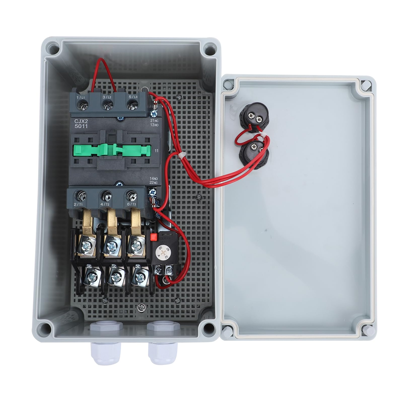 Cryfokt Magnetyczny Rozrusznik Silnika, 11KW 3-fazowy 20 32A Regulowany 3-fazowy Wyłącznik Rozrusznika, 11KW Rozrusznik Silnika z obudową PA66 o Stopniu Ochrony IP55 Zabezpieczenie Przed