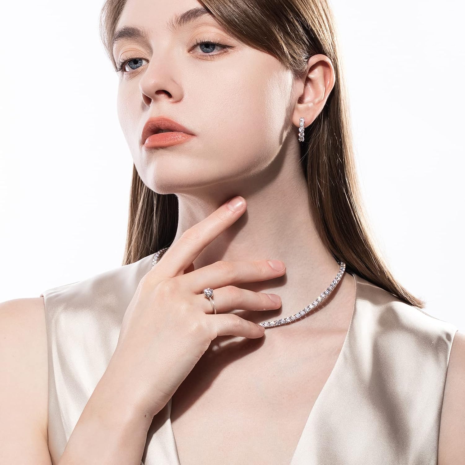 AnuClub 1/2/3/5CT Six Prong Solitaire Moissanite Ring, 925 Sterling Silver Ring, Gift for Wedding, Engagement And Anniversary With Certificate - Image 5