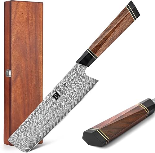 XINZUO Nakiri Cuchillo de acero Damasco de 7 pulgadas cuchillo de cocina profesional afilado para chef cuchillo de cocina japonés forjado a mano XINZUO Nakiri Cuchillo de acero Damasco de 7 pulgadas cuchillo de cocina profesional afilado para chef cuchillo de cocina japonés forjado a mano