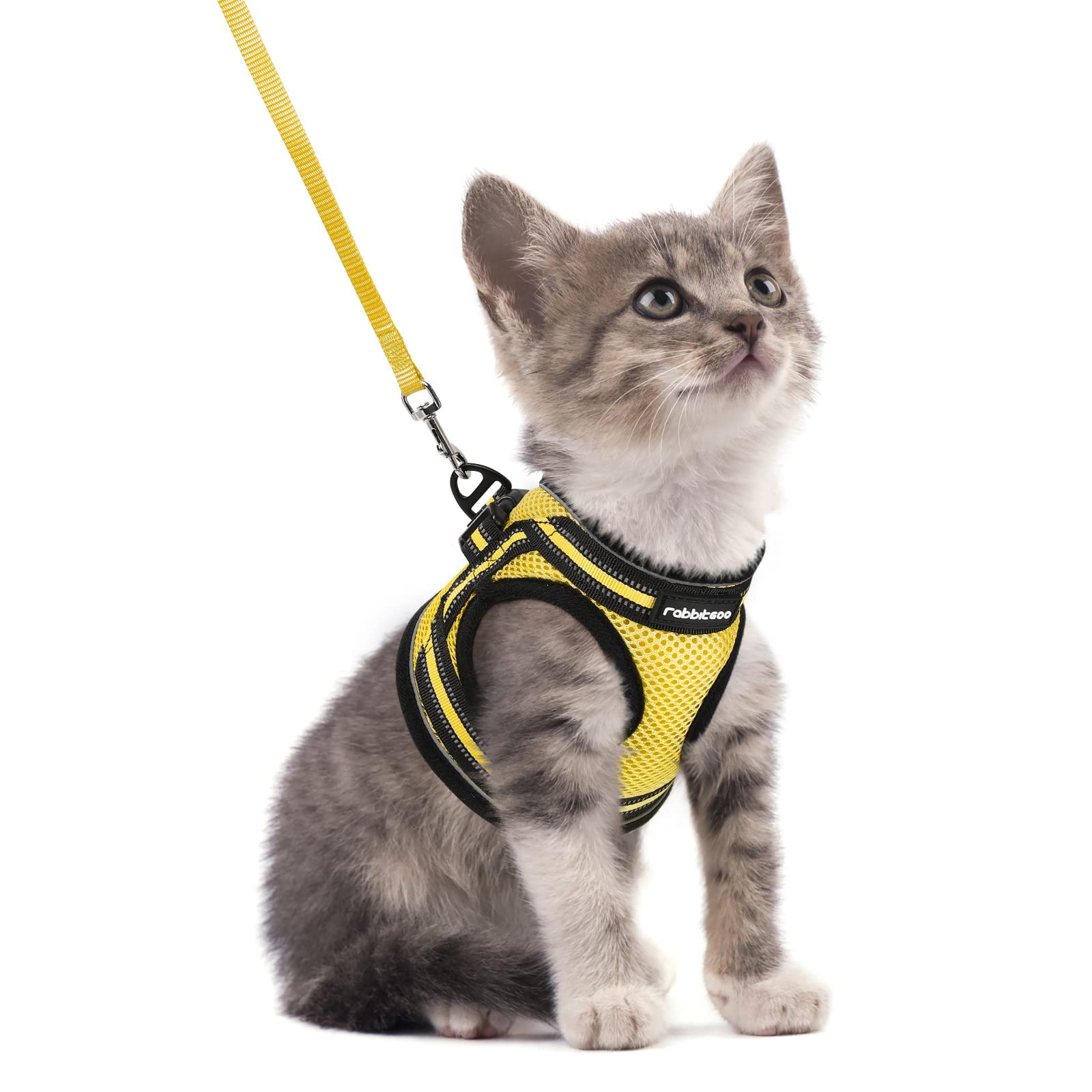 rabbitgoo Cat Harness and Leash Set for Walking Escape Proof, Adjustable Soft Kittens Vest with Reflective Strip for Cats, Comfortable Outdoor Vest, Black, Small — view 32