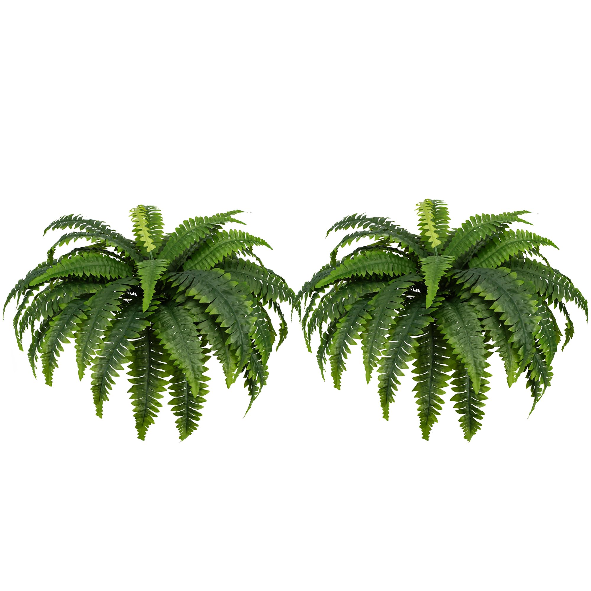 Fake Ferns - Set of 2 Faux Boston Ferns Large Artificial Plants, 40 Leaves per Bouquet, 35 Inches Large Artificial Ferns for Outdoors/Indoor Home, Office, Garden Decoration
