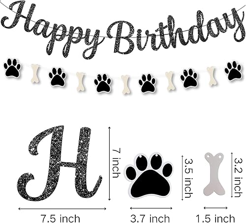 Vista 28 de Cartel con temática de perro feliz cumpleaños, decoración colorida para niños, bebés, perros, suministros de fiesta de cumpleaños Perro