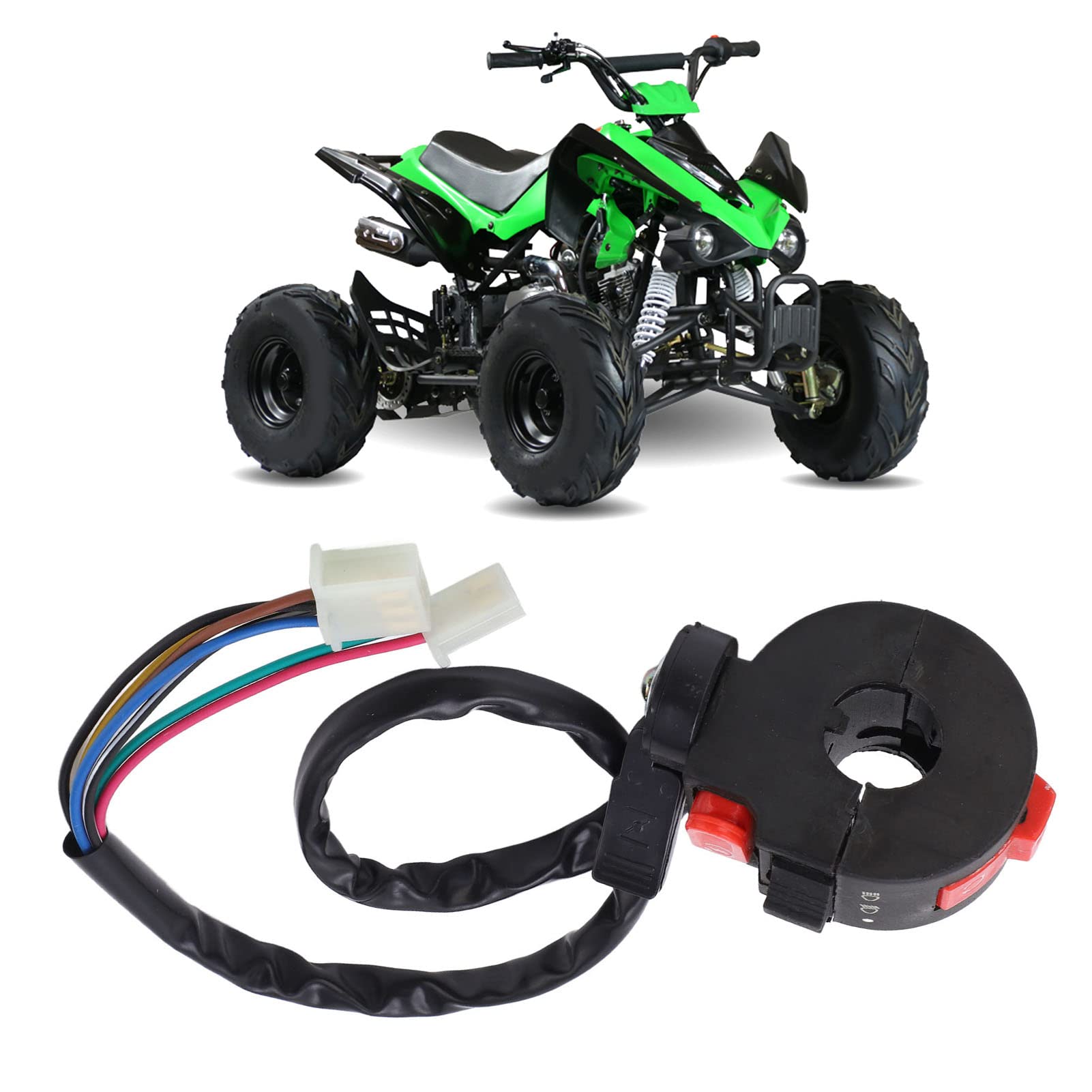 Interrupteur Guidon Moto 7 Fils 22 Mm Gauche – Kill Switch, Démarreur, Phares, Choke – Universel Pit Pro Trail Dirt Quad ATV