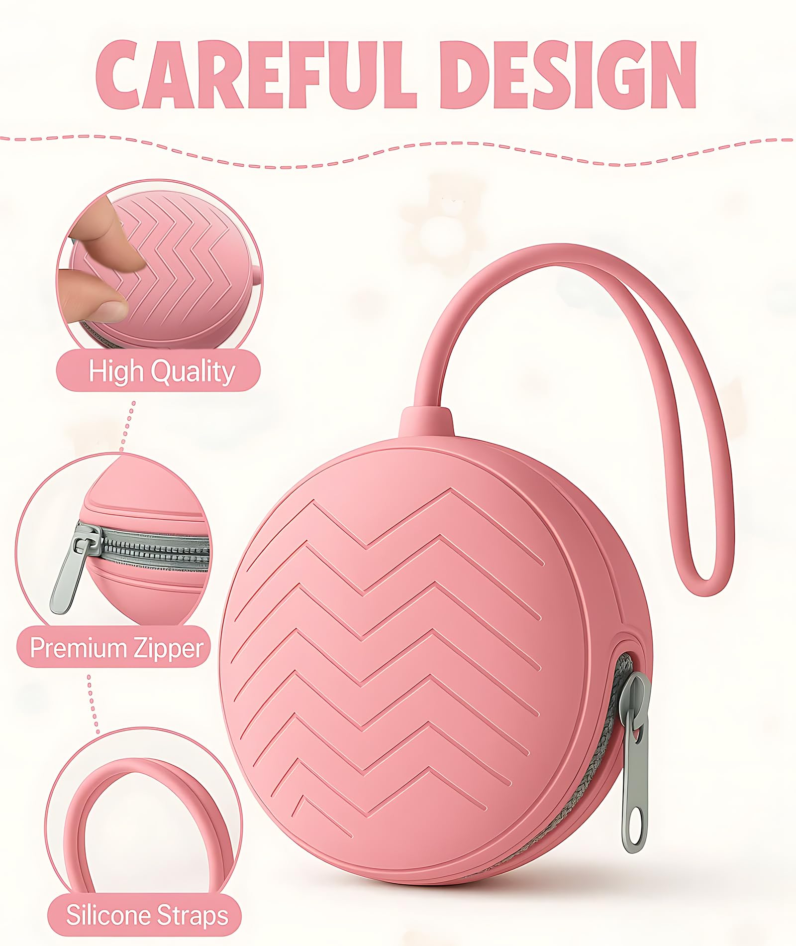 2 Pcs Nipple Shield, Pacifier, Dummy Case, Dummy Holder Case Portable Children's Silicone Change Storage Bag - Image 2 thumbnail