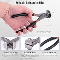 Vista 3 de Glarks Juego de 4 herramientas para quitar uñas, incluye alicates de corte de extremo de 7 pulgadas, punta en U flexible de 4 pulgadas y extractor