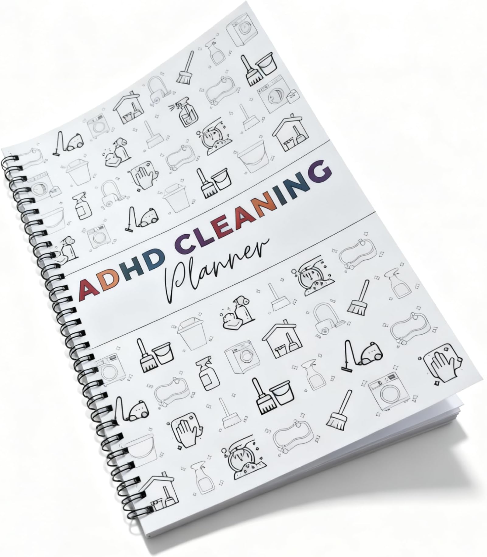 - ADHD Cleaning Planner and Organizer, Spiral-Bound Home Management System with Daily, Weekly, Monthly Schedules, Chore Charts, Zone Cleaning Tasks, Laundry Checklist for Adults and Families