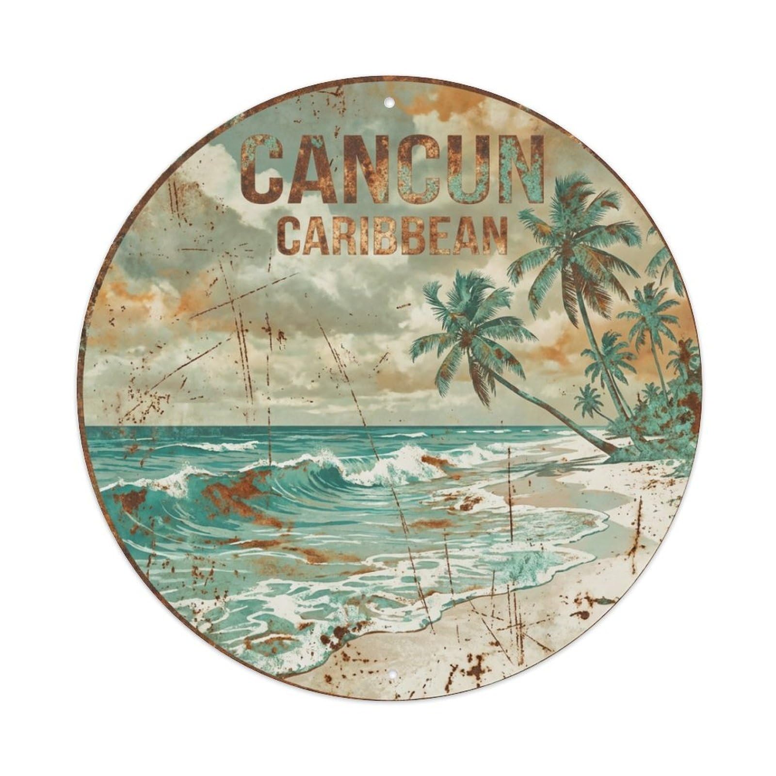 Galvaxio Style Retro Travel Mexico Cancun 1 Metal Tin Sign