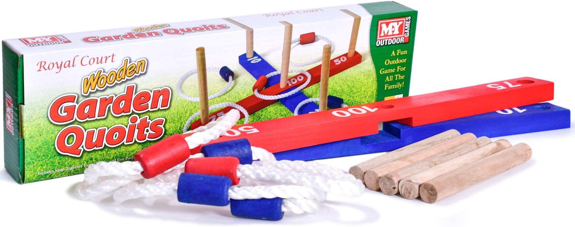 M.YWooden Garden Quoits | Traditional Outdoor Hoopla Game