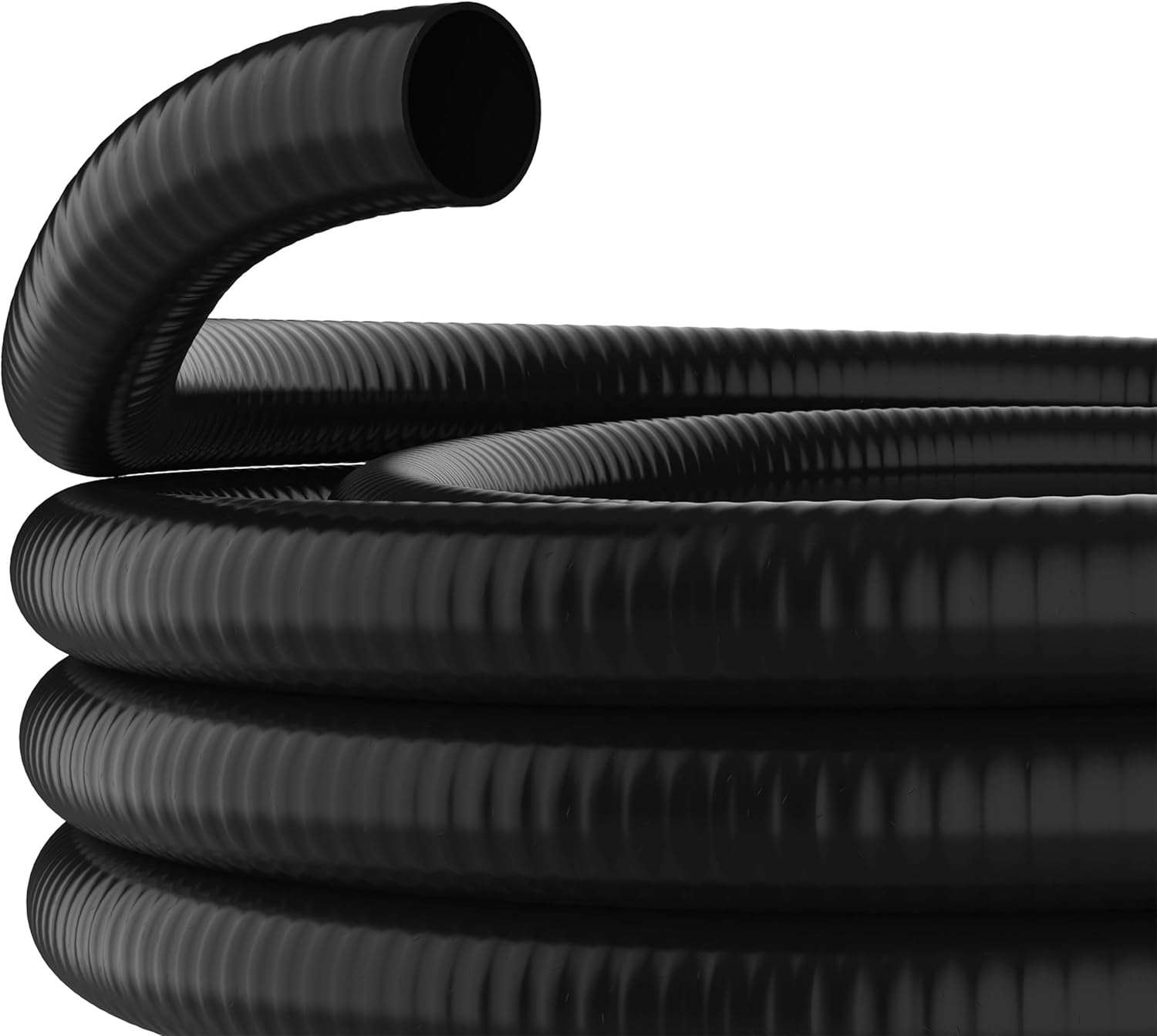 Alpine Corporation 50 Ft. PVC Ultra-Flex Hose with 1" Diameter for S-40 Fittings, Black