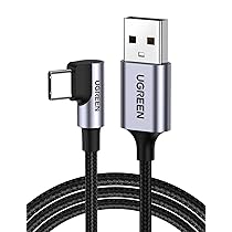 UGREEN Cavo USB C 90 Gradi 3A in Nylon, Cable Type C a A Ricarica Rapida QC 3.0, Compatibile con iPhone 16, 15 Plus Pro Max, Galaxy S24 Ultra, S23, S22, A53,Pixel 9, 8, 7. 1M
