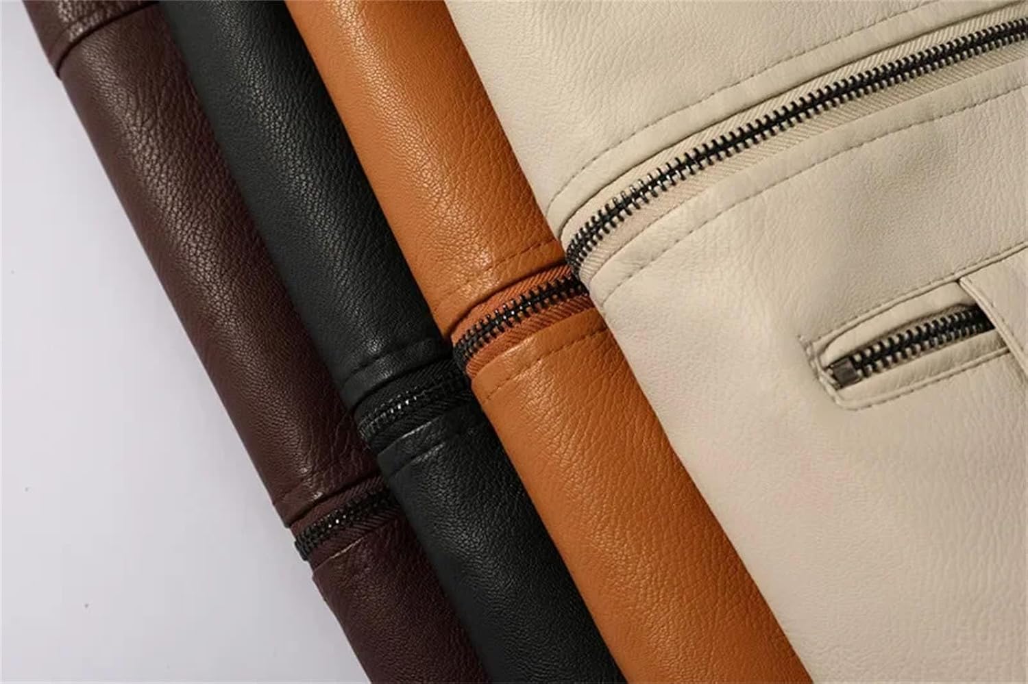 Men’S Faux Leather Jacket Thickened Fleece-Lined Hooded Winter Coat Warm Durable Outerwear For Casual Wear