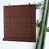 Estores de bambú natural, persianas de bambú para ventanas, persianas enrollables de privacidad para uso interior, persianas enrollables para ventanas interiores de sala de estar (tejido fino castaño) 1