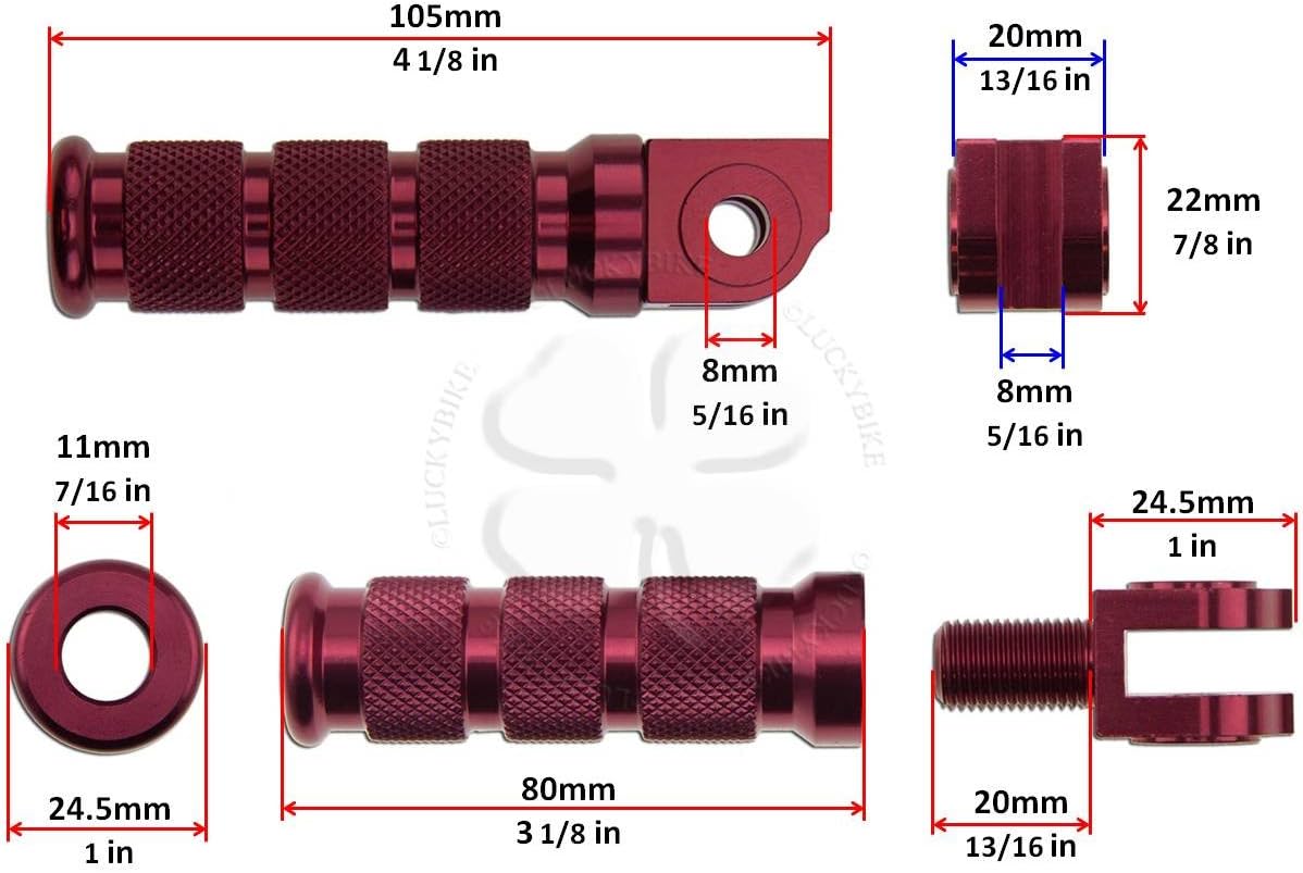 Red Front Rear Sport Foot Peg Set Rider Passenger For Yamaha YZF R1 R6 Kit