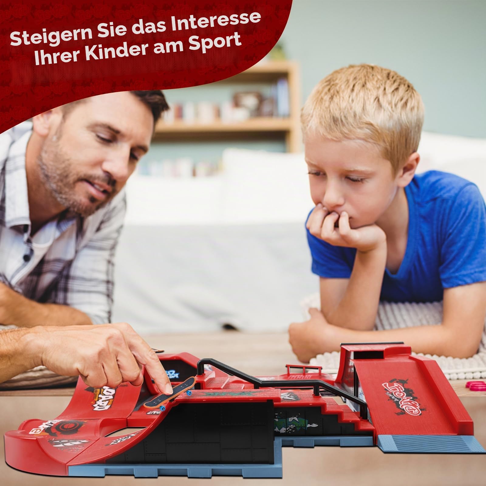 Gr8ware Finger Skateboards, 6 Stück Mini Skate Skateboards und Ramps Zubehör Set with 11 Kombinationen Skate Parks DIY Montage Finger-Skateboard Toys