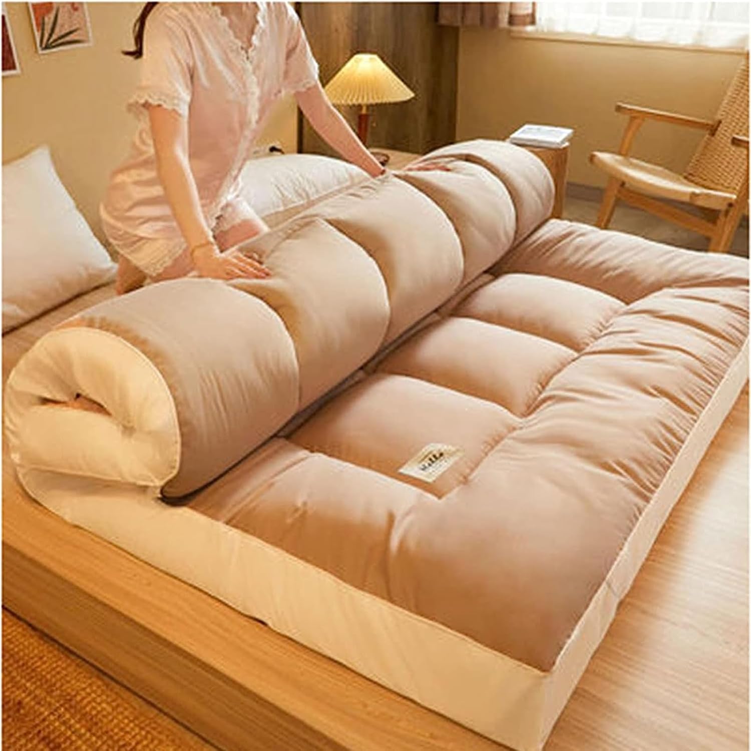 Dremdo Thick Futon Mattress Topper, Portable Mattress Single Futons