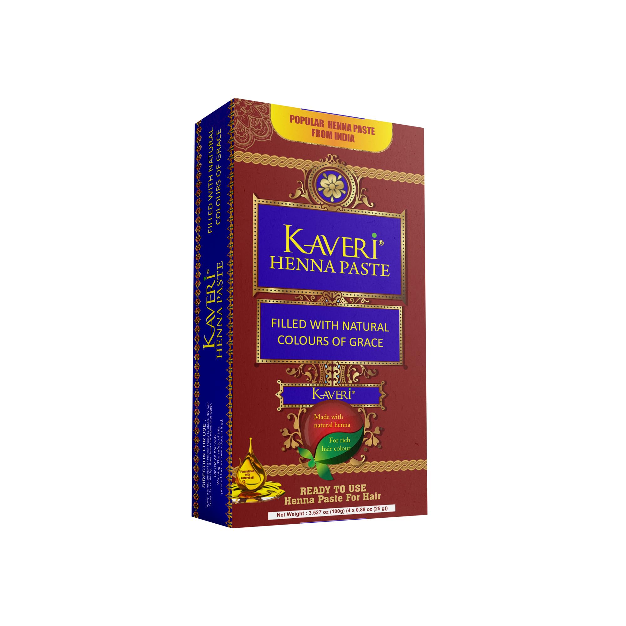 Amazon.com : Kaveri 4 Pack Ready To Use Henna Paste Hair Dye