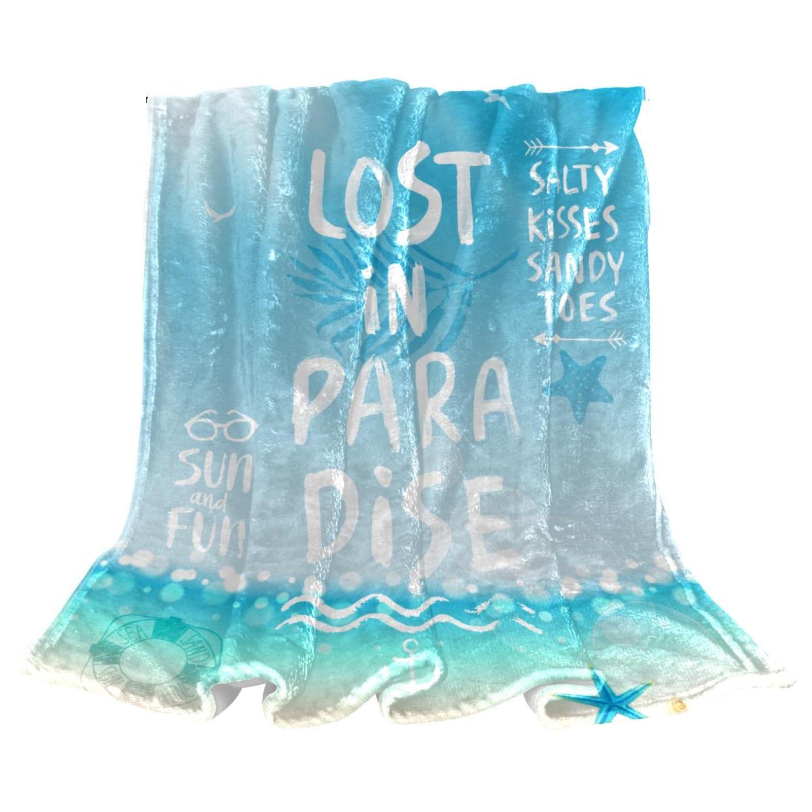 Couverture de lit respirante été pour nuits fraîches enfant motif plage