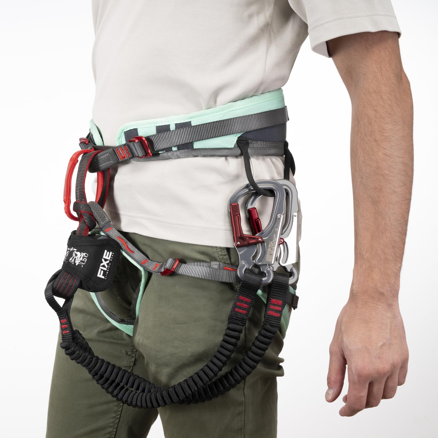 FIXE - Via Ferrata Ferratum Cinchless, sistema brevettato senza strangolare, design compatto e leggero, braccia estensibili PES, moschettoni a doppia chiusura, EN958:2024