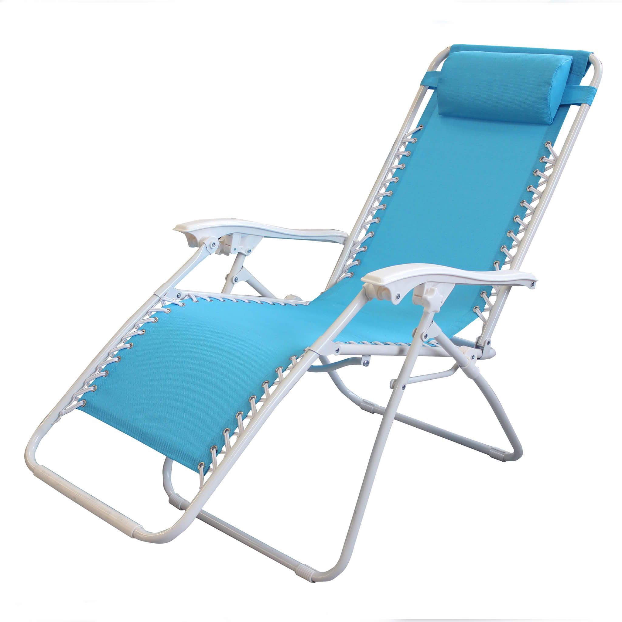 milani home - sdraio mare campeggio, acciaio e textilene, pieghevole prendisole, azzurro