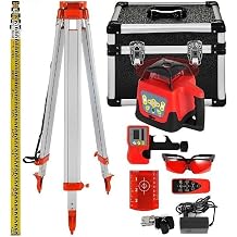 Rotary Laser Level Kit, Self-Leveling 500m Range Measuring Tool for Construction, Outdoor Use, Accurate Alignment and Leveling Equipment